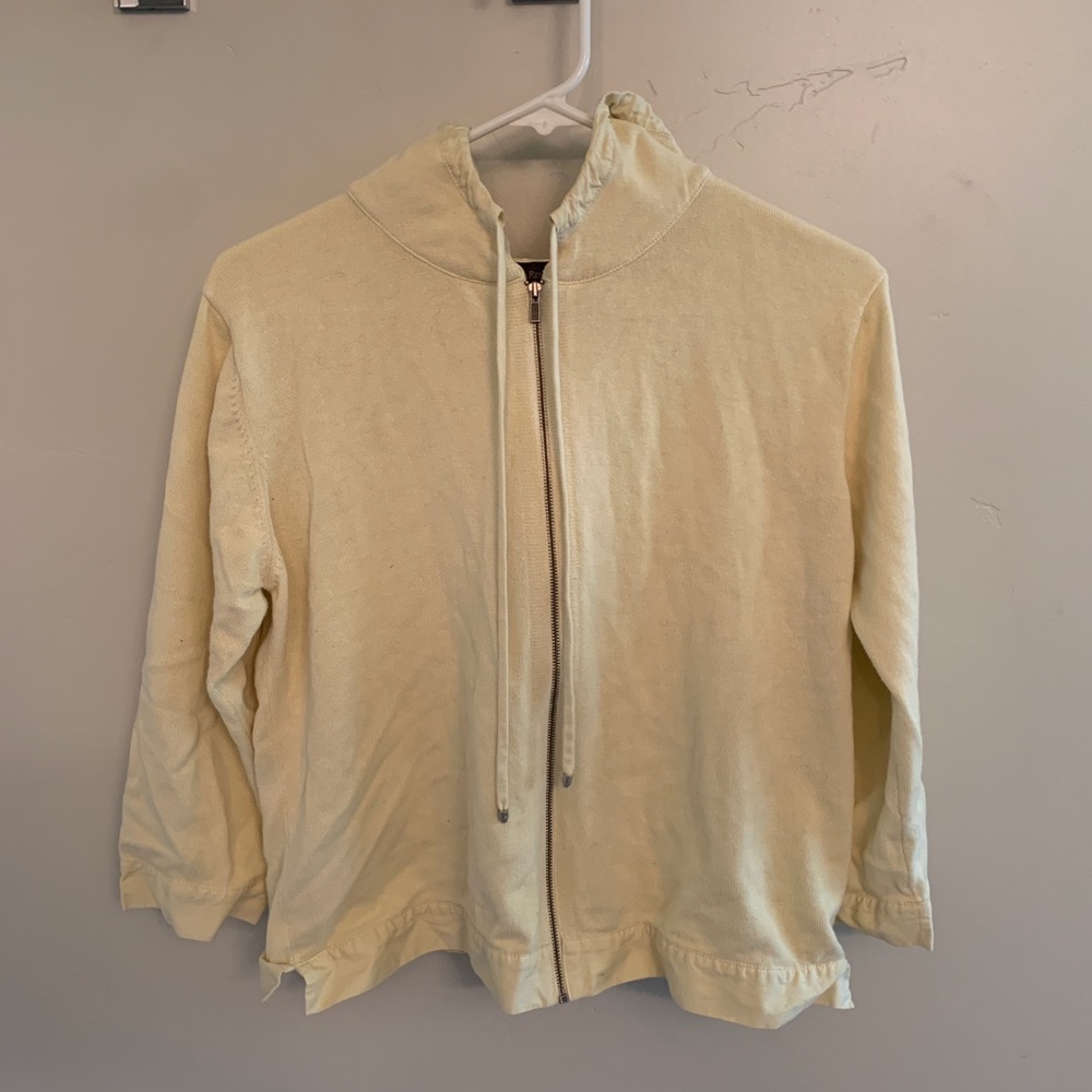 thrifted knit zip-up hoodie